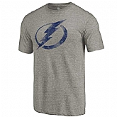 Men's Tampa Bay Lightning Distressed Team Logo Tri Blend T-Shirt Ash FengYun,baseball caps,new era cap wholesale,wholesale hats